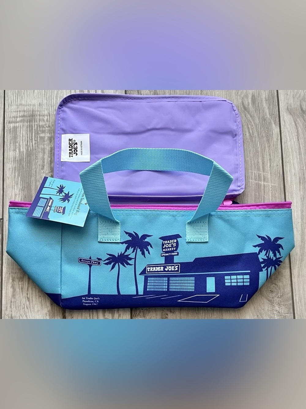 Brand new Trader Joe’s blue & purple mini insulated lunch bag